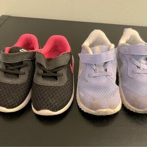 Two pairs Nike girls shoes size 7C